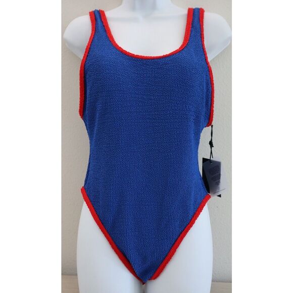 It’s Now Cool Women's Sz Large Blue/Red The Showtime Duo One-Piece Swimsuit - Picture 1 of 9